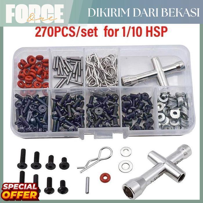 Force One Screw Fastener Kit RC Car Sakura D3 D4 XIS Kotak Sekrup Baut RC Drift Universal Box Set 27