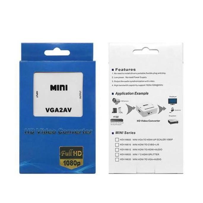 CONVERTER VGA TO AV / VGA TO RCA / Converter vga to rca box biru