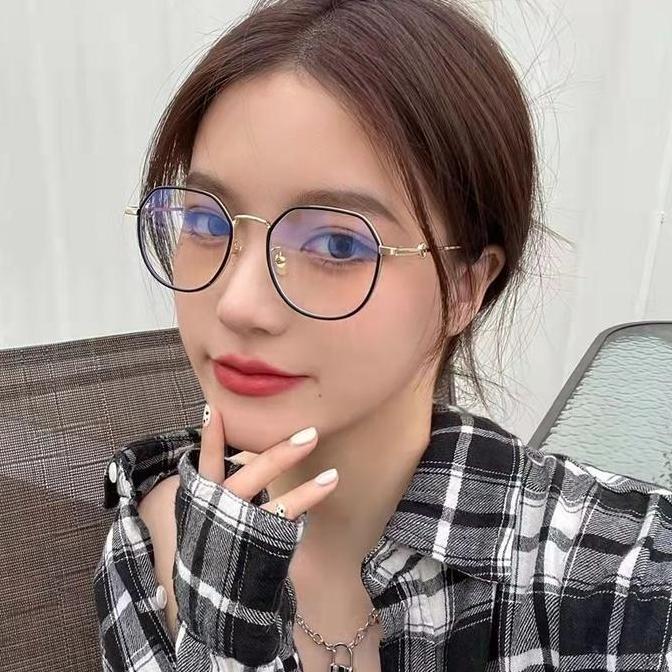 SHAKESPARE MSS (COD) Kacamata Anti Radiasi 6637 Kaca Mata Poligonal Wanita Pria Frame Sunglasses Len