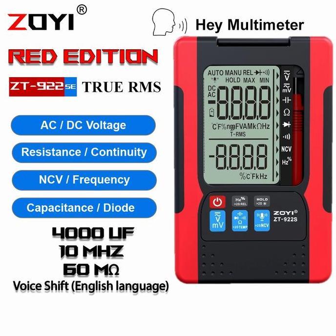 Zoyi ZT-922SE Voice Speak English Multimeter Multitester Avometer D