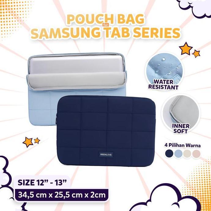 Sleeve Puffy untuk Samsung Galaxy Tab S10 S9 S8 S7 Plus Ultra FE Tas Pouch Hand Bag Waterproof Soft 