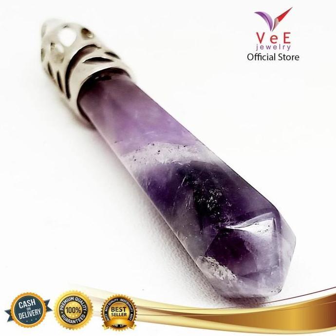 Jias - Liontin Batu Kecubung Ungu Amethyst Hexagonal - Vee Liontin Wanita
