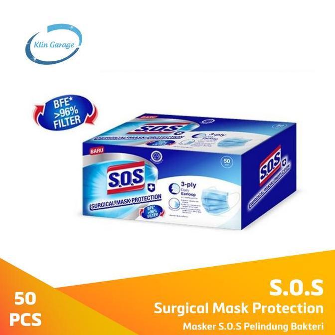 Medico- New- Masker Sos Surgical Mask Earloop 3Ply 50 Pcs