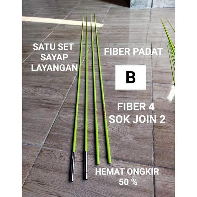 satu set blank fiber sayap layangan gapangan 100cm  150cm 200cm