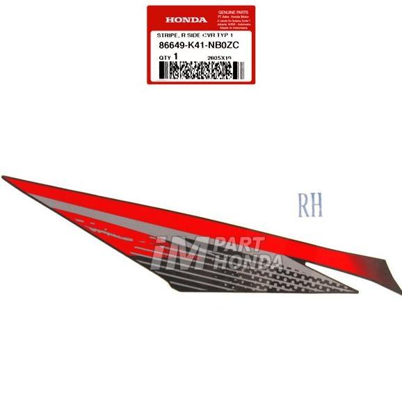 86649-K41-NB0ZC STIKER COVER SAMBUNGAN BODY KANAN NEW SUPRA X 125 FI 2019 HITAM DOF QUANTUM MATTE BL