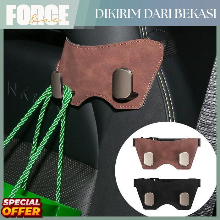 Force One Hook Mobil Elegan Berlapis Suede - Desain Minimalis untuk Gantung Tas/Topi/Jas untuk Semua