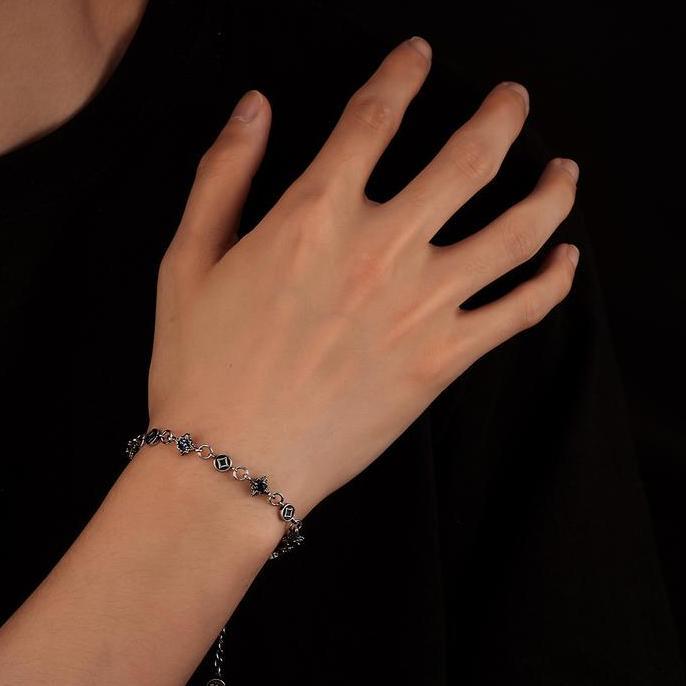 KANSAI-Gelang Desain Salib Chrome Hearts yang Elegan | Gelang Titanium Pria, Inlay Batu Permata Kubi