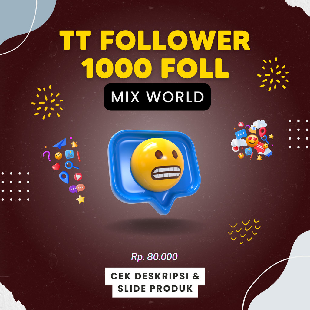 1000 TIKTOK Follower Foll Mix World
