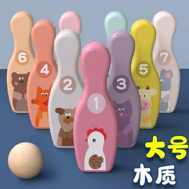 Termurah Wooden Bowling Games - Bowling Kayu -Mainan Anak