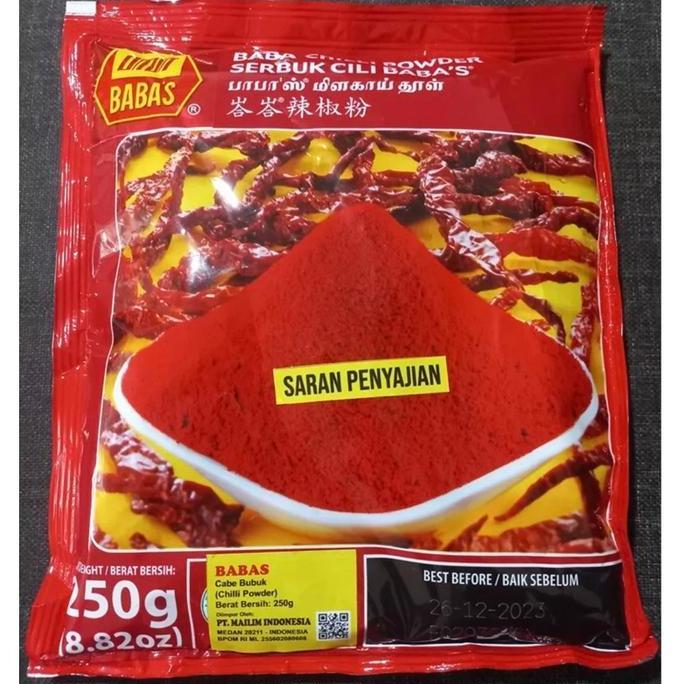 Babas chilli powder 250gr serbuk cili babas serbuk cabai babas 250gr Malaysia exp