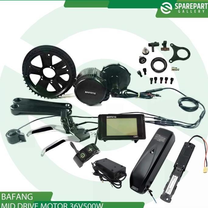 Full Paket Bafang Mid Drive Motor 48V500W Ebike Convertion Kit