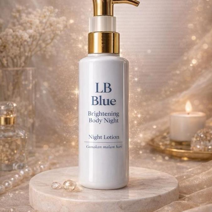 Lotion LB Blue Brightening Body Night 50ml- Lotion pemutih badan, lotion HB, lotion brightening mala