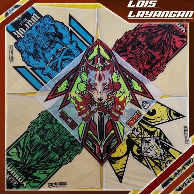 Paket 1 pcs Layangan Turnamen Warok Wibu Evolution  dan 10 pcs Layangan Gen Z Sukhoi Super Lilit War