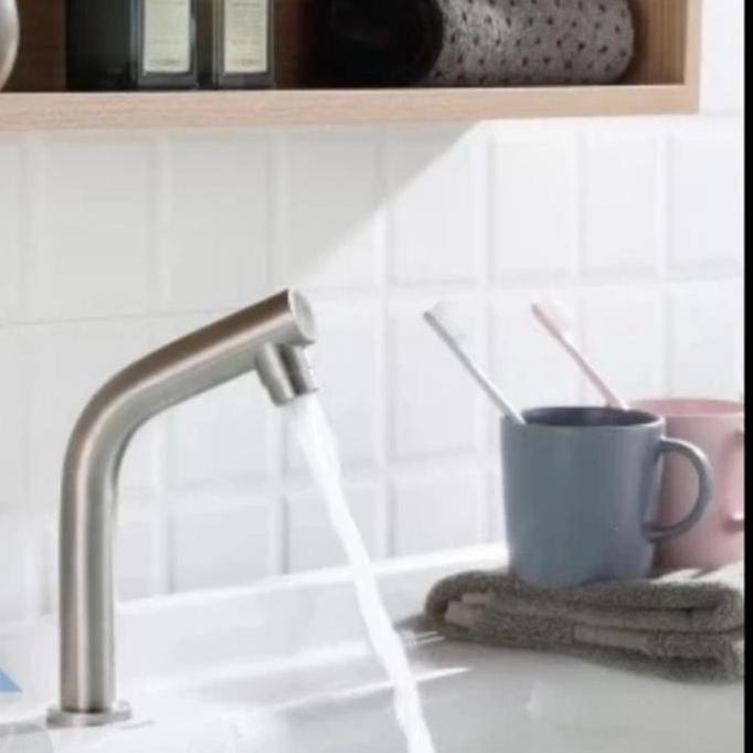 KRAN WASTAFEL TEKAN TOUCH STAINLESS KERAN PENCET KRAN TEKAN