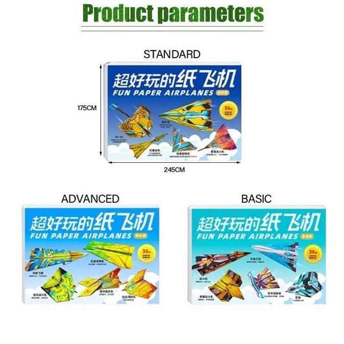 VIRYEOU Buku Origami Pesawat Kertas DIY Papercraft Mainan Edukasi Anak Montessori