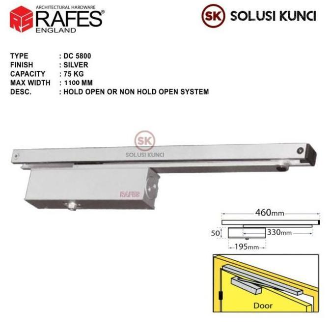 Hom- Door Closer 75 Kg Rafes England Hold Open System (Dc 5800)