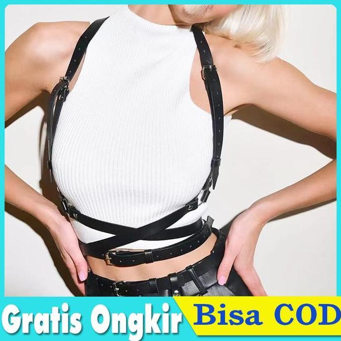 VIRYEOU Body Belt Harness Harajuku Wanita Bandage Vest Suspender Fashion Korea