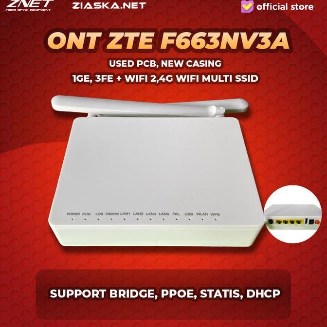 Net- Modem Xpon Ont Onu Zte F663Nv3A Second Bekas Dengan Casing Baru/New