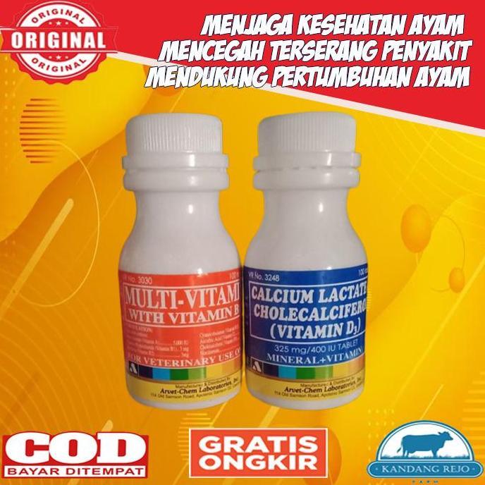 WEZANCOLLECTION81 - PAKET MULTIVITAMIN & CALCIUM LACTATE UNTUK AYAM ORIGINAL