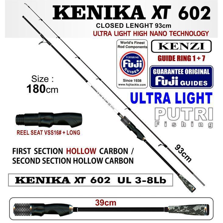 JORAN KENZI KENIKA XT 602 ULTRA LIGHT SPINNING CASTING 2-5lbs 3-8lbs Fuji Guides HOLLOW CARBON
