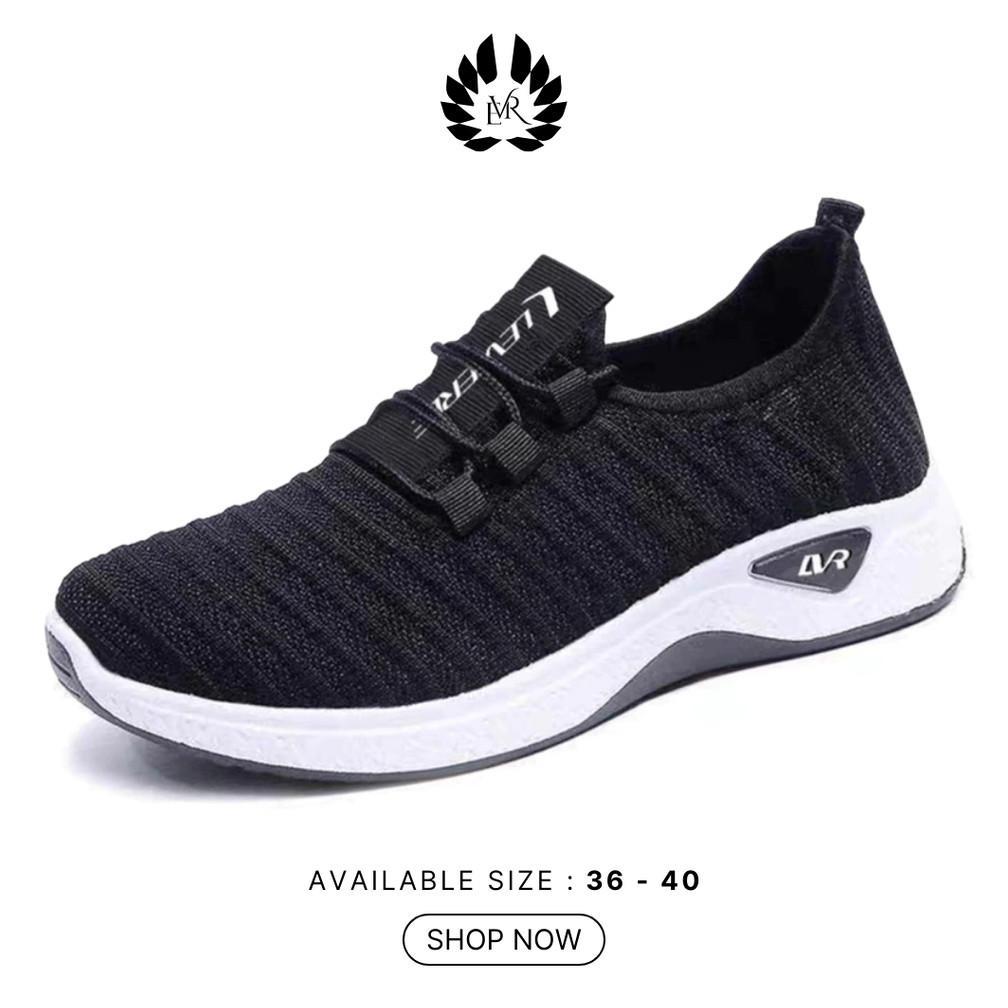 Original Evr Eunha Sneakers Wanita Motif Polos Rajut Running Lv0565