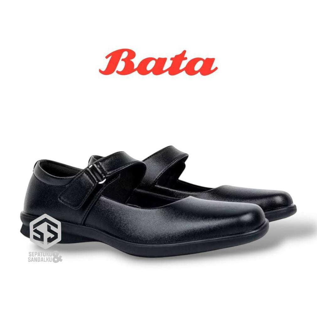 Hot Bata - Sepatu Wanita Paskibraka Original Sepatu Pantofel Bata Sekolah Kerja Hitam Wanita Heels 3