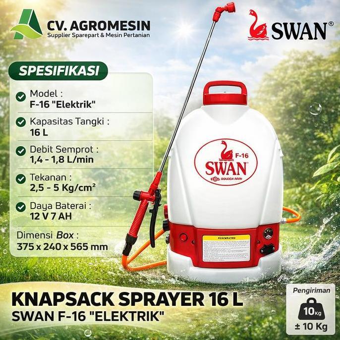 Sprayer Elektrik Swan F16 Alat Semprot Hama Pertanian SWAN F-16