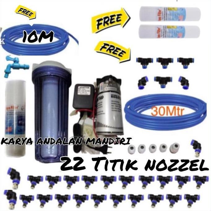 Mesin Kabut Walet Lengkap Set 22 Titik Nozzle Sprayer Misting Kabut