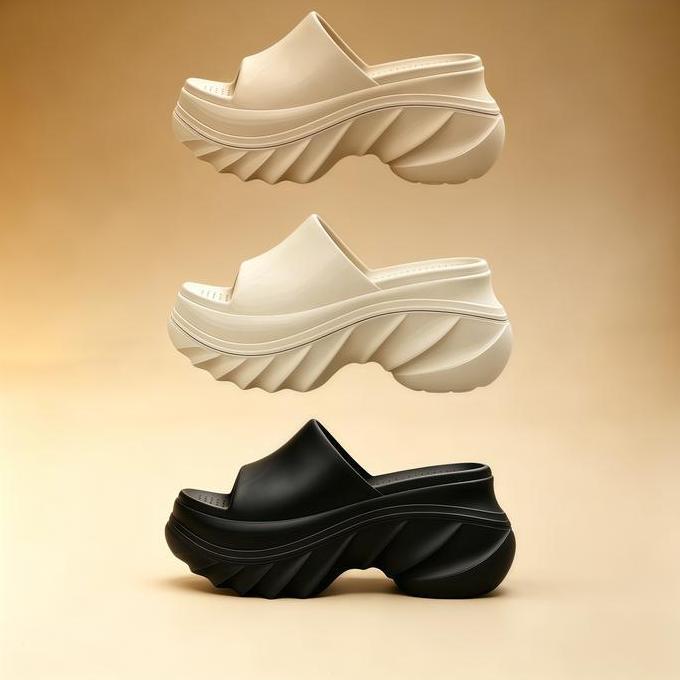 DV102 >> Nayla/  2026 Kekinian Sepatu   Tinggi 8cm  Jelly   Wedges sandal wanita elegan jepit empuk 