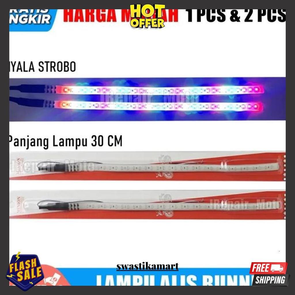 Lampu Running Alis Led Flexibel 30Cm Nyala Flash Rgb Alis Kolong Motor Mobil Standar Terbaik