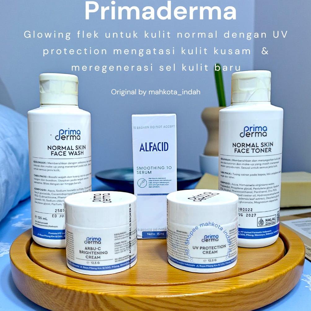 (Best) PRIMADERMA Paket Lengkap Kulit Normal / Flek Glowing Whitening Smooth Exploating With Serum S