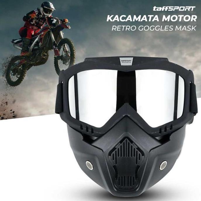 ZEFARADILA - GOOGLE MASK KACAMATA HELM MASKER TAFFSPORT COCOK UNTUK SEGALA HELM GOLD MOTOR