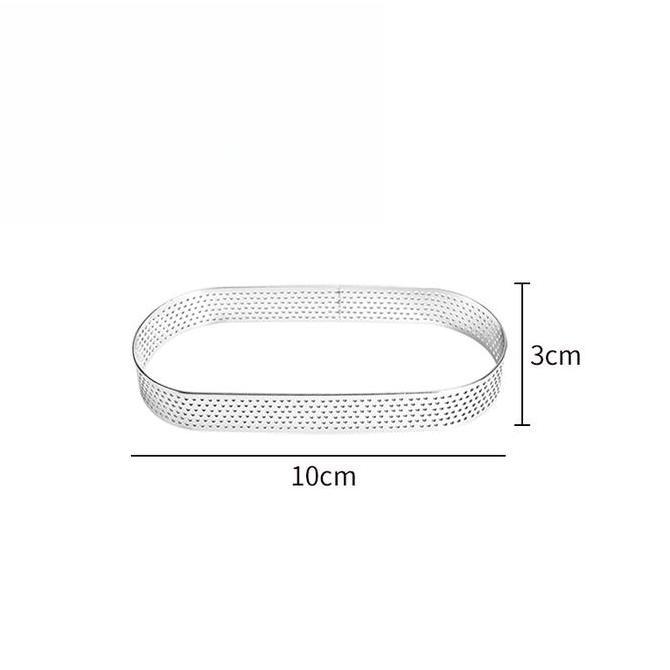 CAKE RING MOLD PERFORATED PIE RING OVAL PIE PERFORATED STAINLESS STEEL