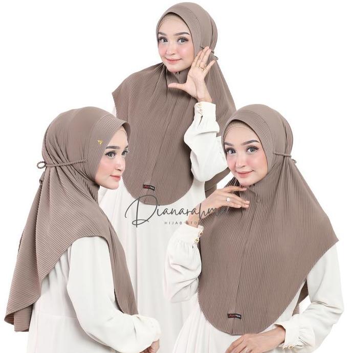 Parda- New- Azka Hijab - Jilbab Hijab Instan Size L Matt Jersey Bergo Maryam Kepang Plisket Kerudung