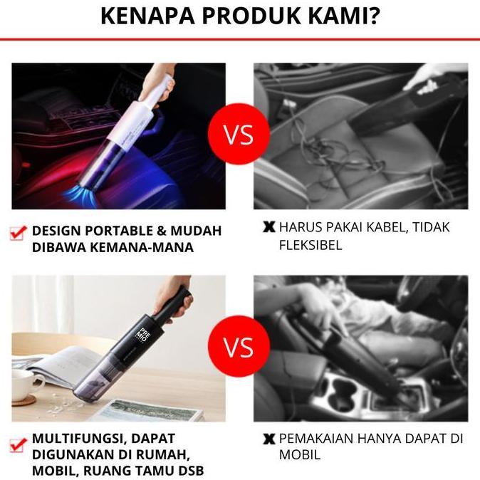 PREMIO MINI VACUUM CLEANER PENYEDOT DEBU MOBIL RUMAH PORTABLE WIRELESS TERBARU