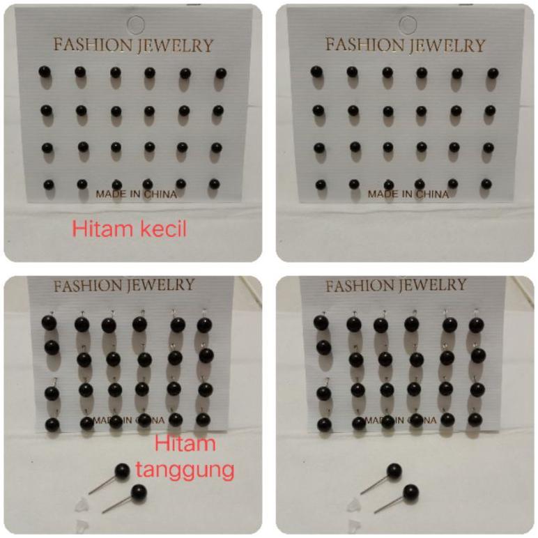 Original Anting Giwang Mutiara Hitam Isi 24Pcs