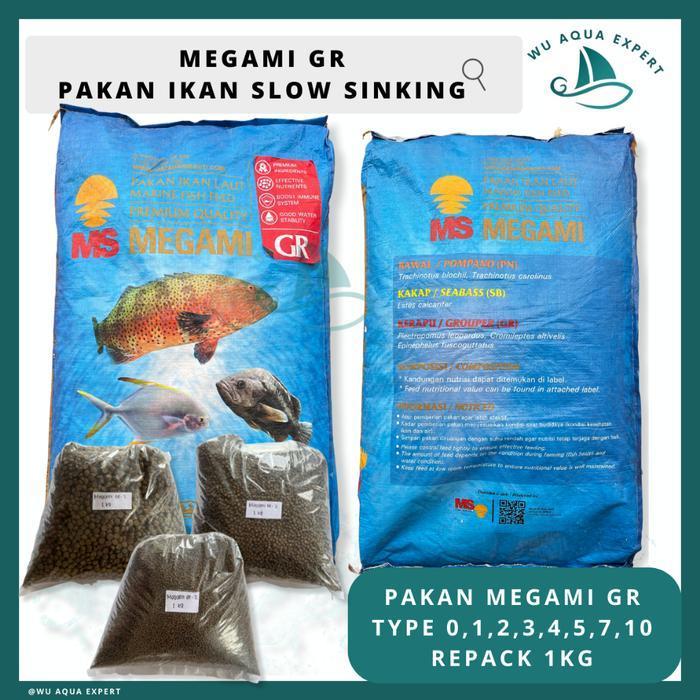 MEGAMI GR PN SB Pelet Pakan Ikan Kerapu Kakap Koi Hias Koki MS Laut