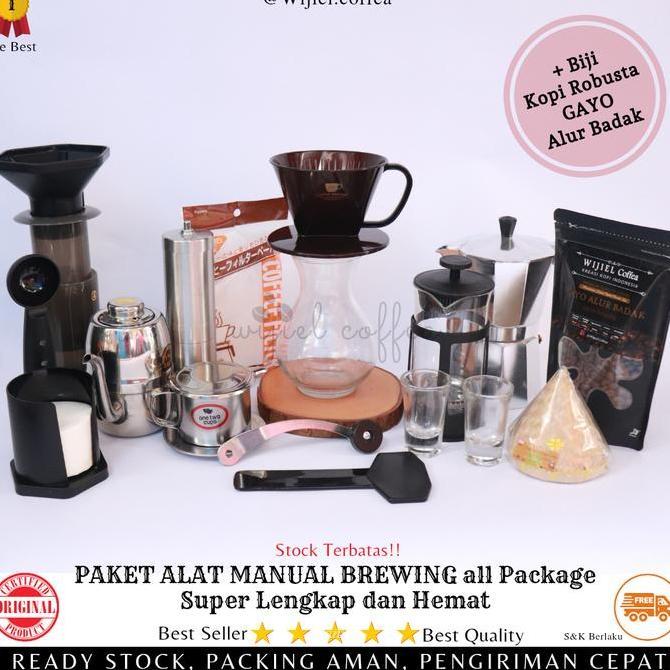 TERBARU - Alat Kopi - ALAT KOPI MANUAL KOMPLIT - Aeropress - French press - KOPI - Paket Alat Kopi M