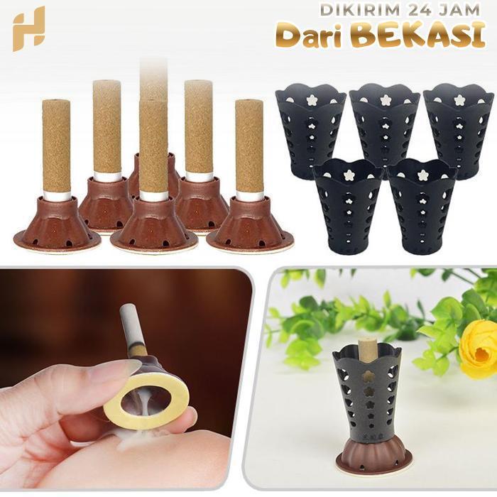 Moxa Stick Set Moksa Asap Moxibustion Moxa Batang Moksa Tanpa Asap Moksa Tempel (Dudukan + Isi Moxa)