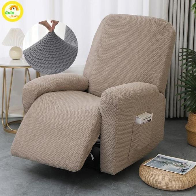 FANA Sarung Sofa Recliner Cover Sofa Reclining Sarung Recliner Elastis Velvet Beludru Embos Cover Sa