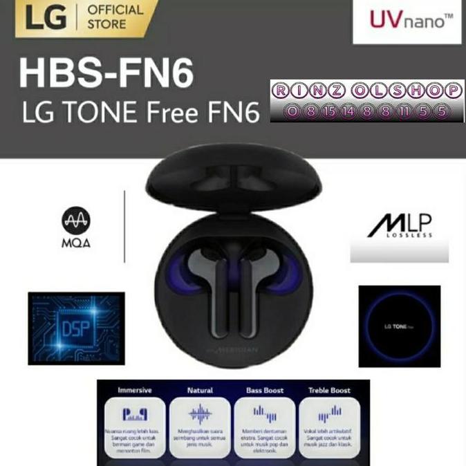 EARPHONE LG TONE FREE FN6 WIRELESS BLUETOOTH EARBUDS