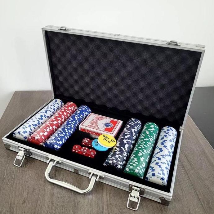 VELOVY 300pcs Set Poker Texas Chip Koin Token Game Poker Koper Aluminium Custom Logo Token Mahjong A