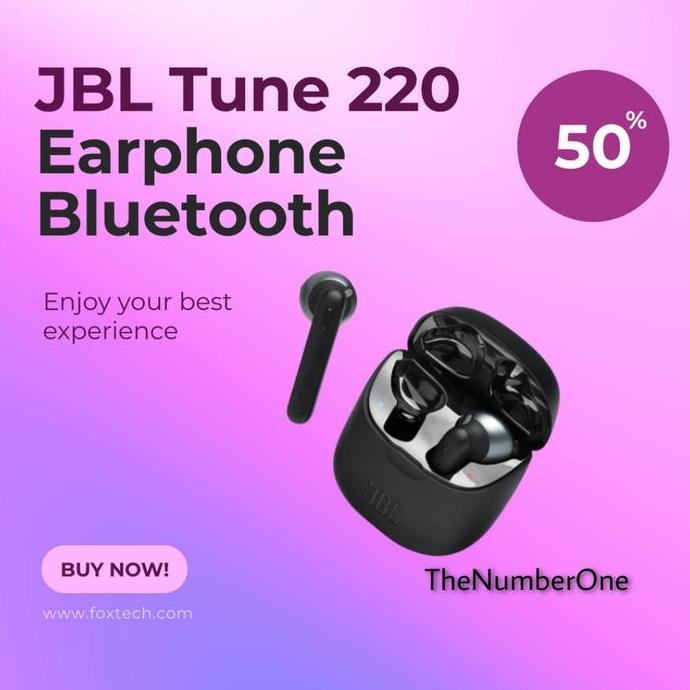 Jbl Tune 220 Tws Wireless Bluetooth Earphone 5.0