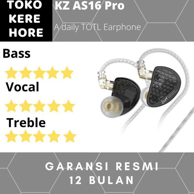 KZ AS16 Pro Metal In Ear Earphone 8 BA with MIC
