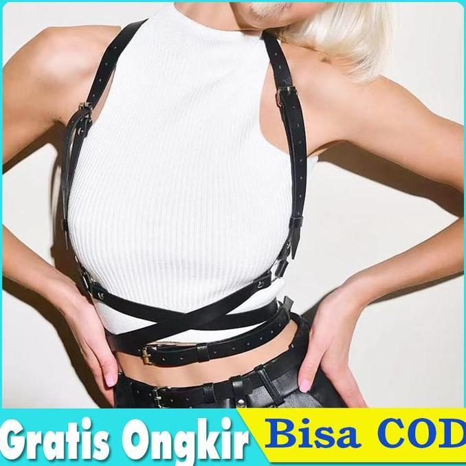OCHACO Body Belt Harness Harajuku Wanita Bandage Vest Suspender Fashion Korea