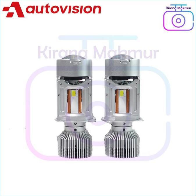 Autovision Lampu Mini Projie LED H4 H7 H11 HB4 DAYTONA C2 100 Watt CSP 3570 Chip 6K Putih 0LM Garans