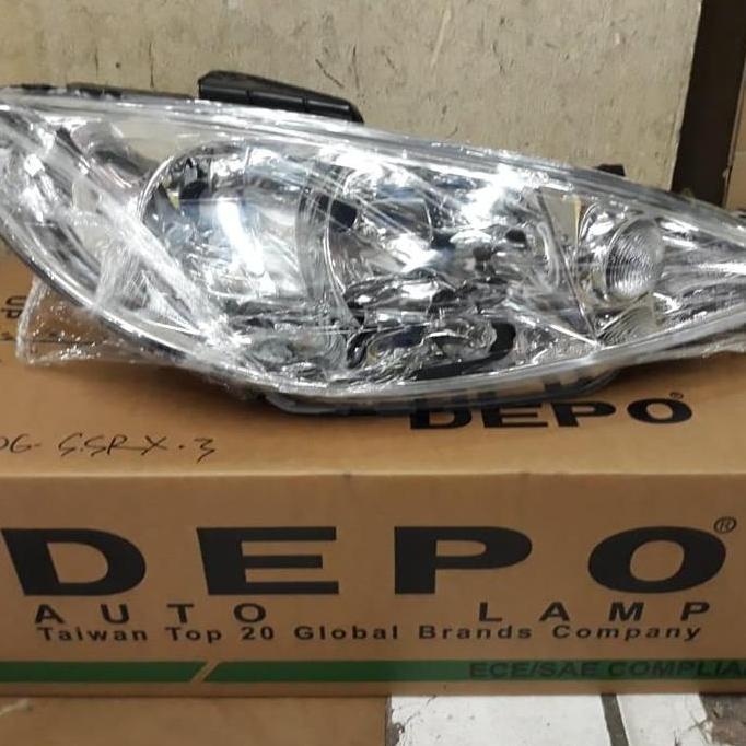 lampu depan kristal kanan peugeot 206 mrek DEPO