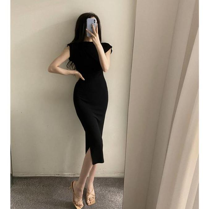 Cohan DR255 DRESS WANITA DRESS KOREA 2023  ARRIVAL FASHION IMPROVED MINI DRESS INNER DRESS  WANITA B