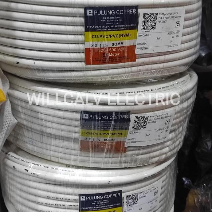 Promo KABEL PULUNG NYM 2X1.5 50M / KABEL PULUNG KAWAT TEMBAGA NYM 2X1.5 50M Diskon
