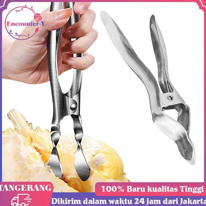 HATSUD Stainless Alat Pembuka Durian Klip Pembuka Durian Tang Pengupas Durian